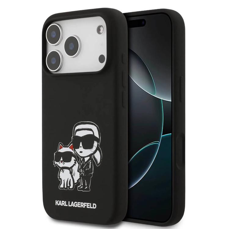 قاب کارل لاگرفلد Karl Lagerfeld در کنار گربه مشکی Iphone سری 17 (GN1100)