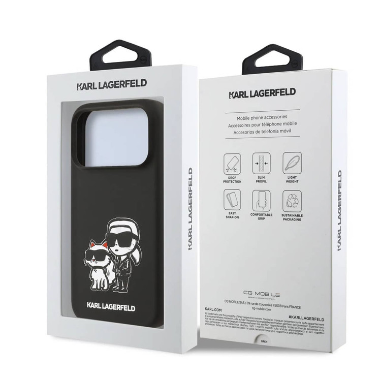 قاب کارل لاگرفلد Karl Lagerfeld در کنار گربه مشکی Iphone سری 17 (GN1100)