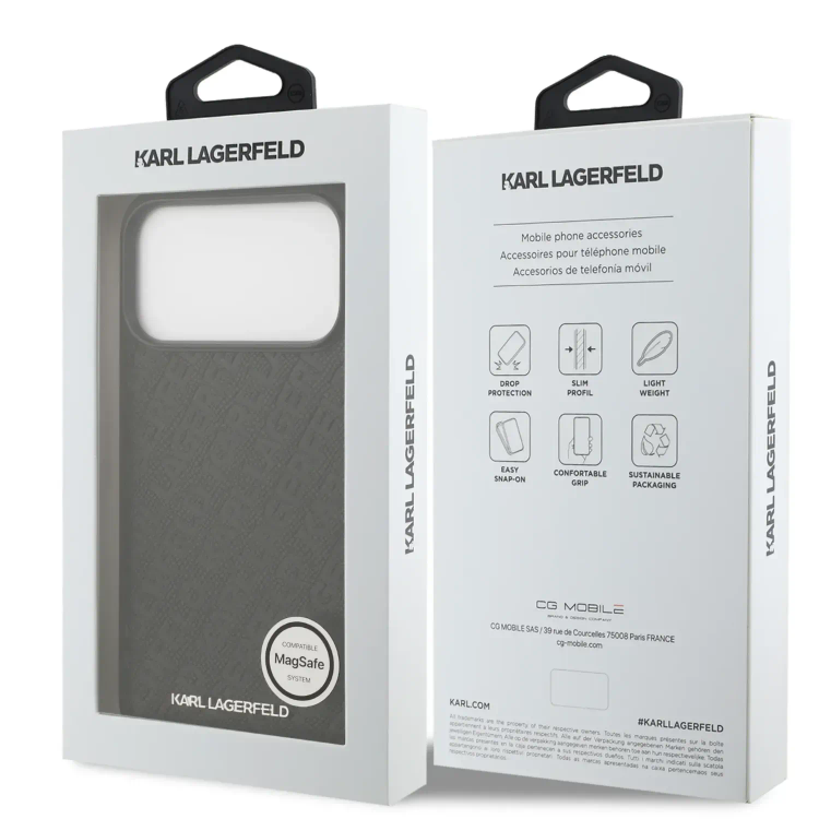 قاب کارل لاگرفلد Karl Lagerfeld with magsafe نوشته پراکنده Iphone سری 17 & 18 (GN1117)