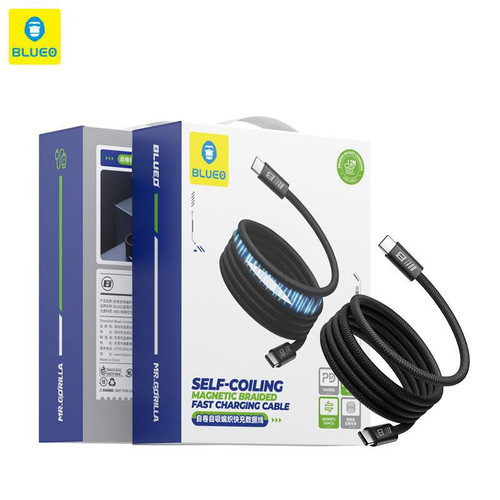 کابل شارژ بلو Blueo Self-Coiling Magnetic Brraided Fast Charging Cable (GN1130)