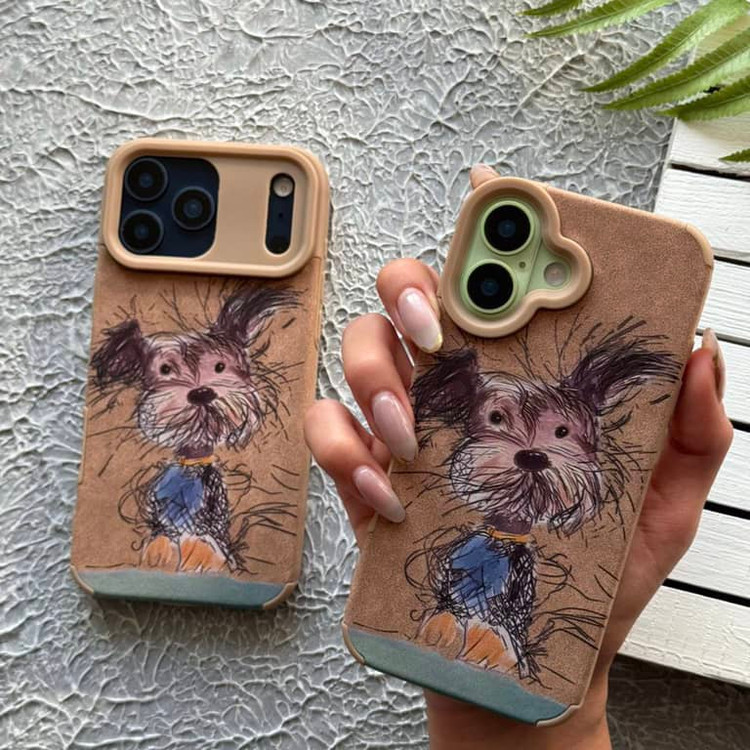قاب مخملی سگ اسکیچ Sketch Doggy آیفون (GN1150)