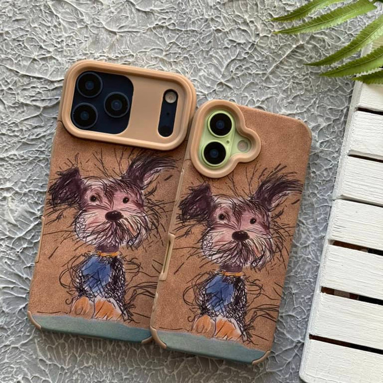 قاب مخملی سگ اسکیچ Sketch Doggy آیفون (GN1150)