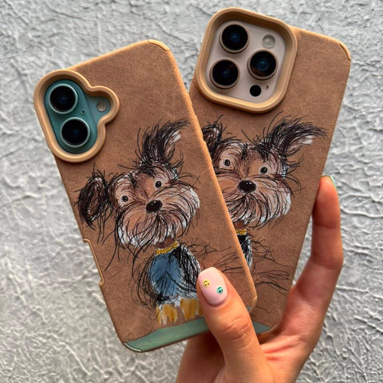 قاب مخملی سگ اسکیچ Sketch Doggy آیفون (GN1150)