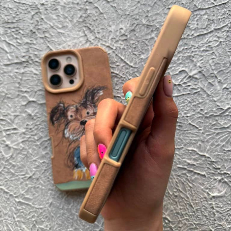 قاب مخملی سگ اسکیچ Sketch Doggy آیفون (GN1150)