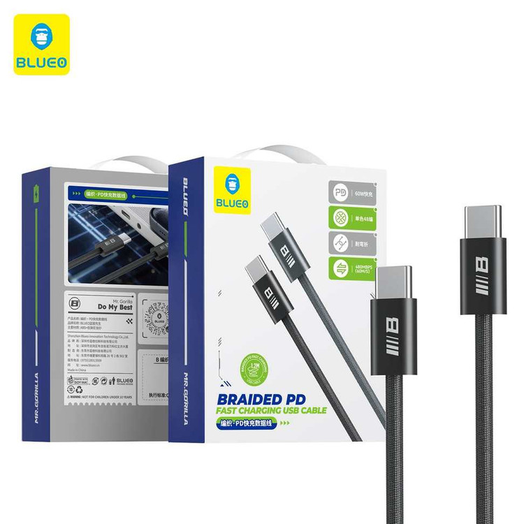 کابل شارژ بلو Blueo Braided PD Fast Sharging USB-C Cable (GN1158)