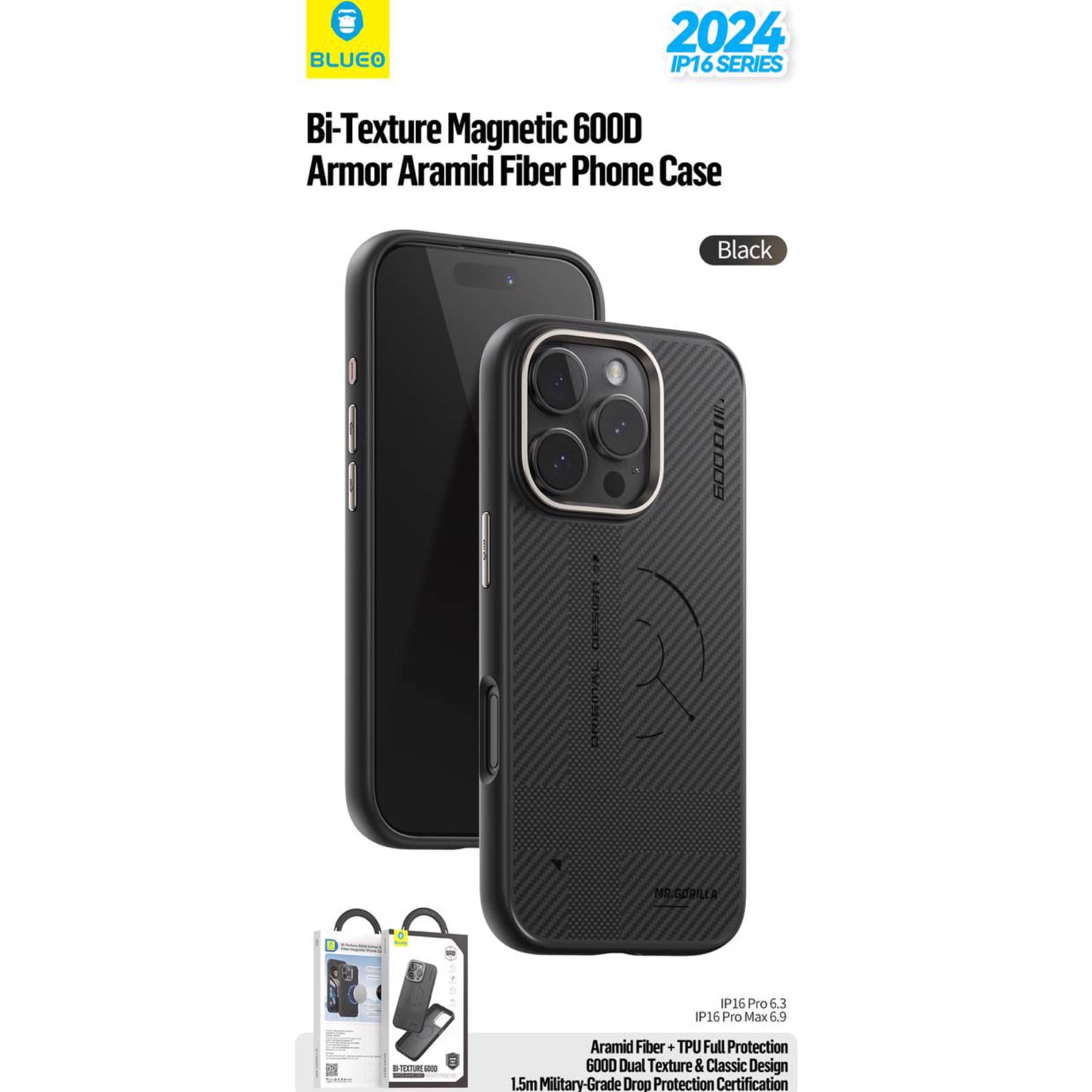 قاب بلو بافت با مگ سیف Blueo BI-Texture 600D Armor Aramid Fiber Magnetic Case Iphone (GN1173)