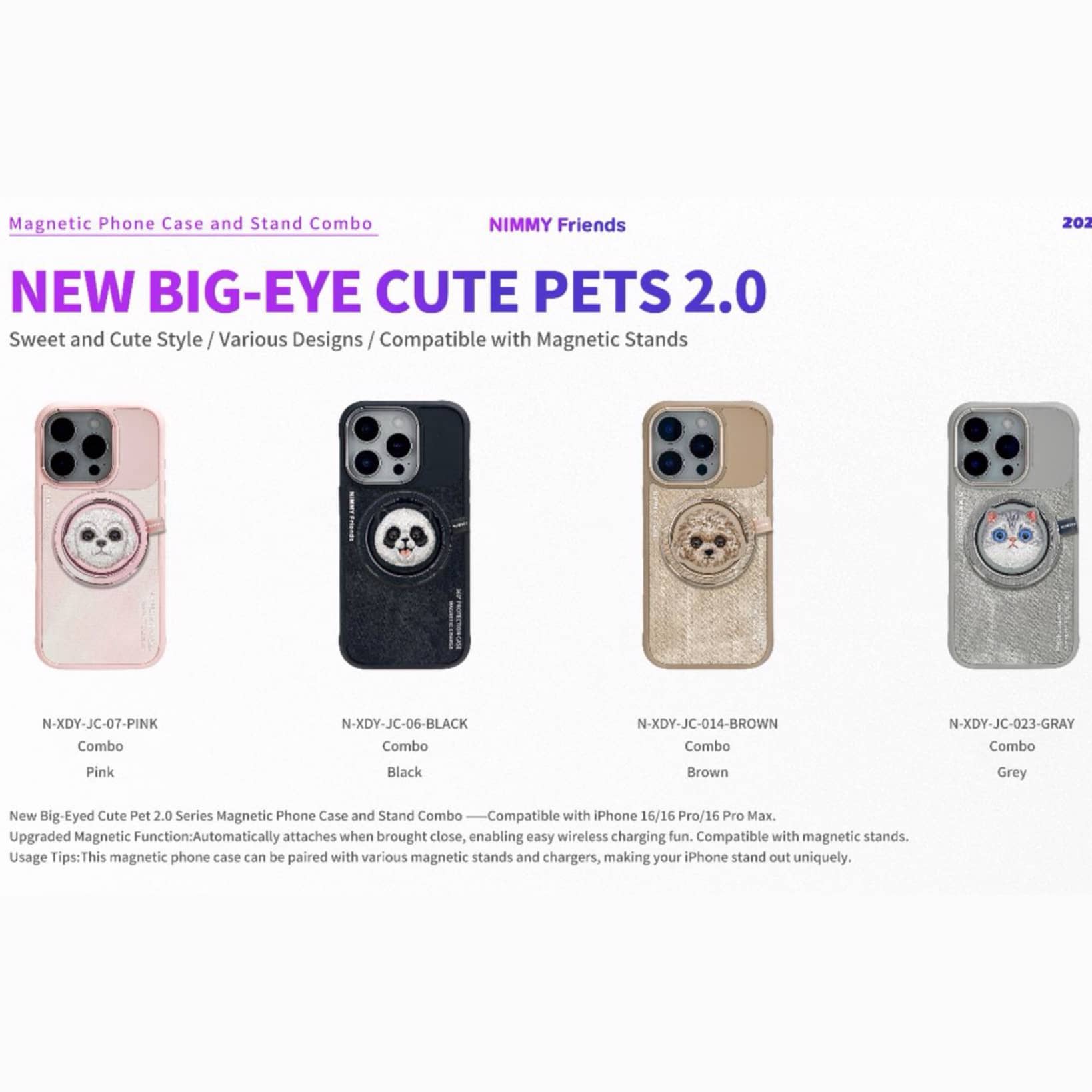 قاب و پاپ سوکت نیمی Nimmy New Big Eye Cute Pet Case With Magnetic Pop Socket (GN1224)
