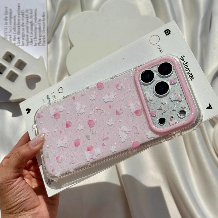 قاب گوشی خرگوش توت فرنگی (Imd Bunny Strawberry Glitter) (LP635)