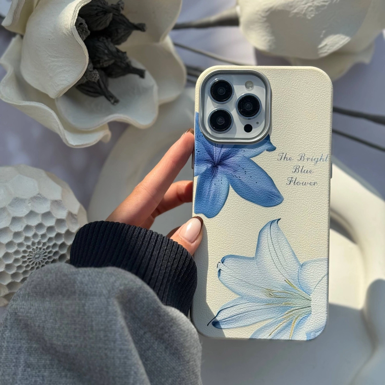 قاب گوشی ماسا کیس لیلیوم آبی آیفون و سامسونگ و شیائومی (Masa Case Lilium Blue) (LP367)