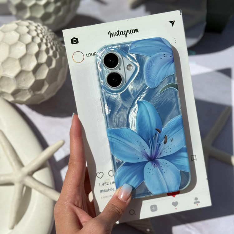 قاب گوشی لیلیوم آبی آیفون و سامسونگ و شیائومی(Imd Lily Blue) (LP214)