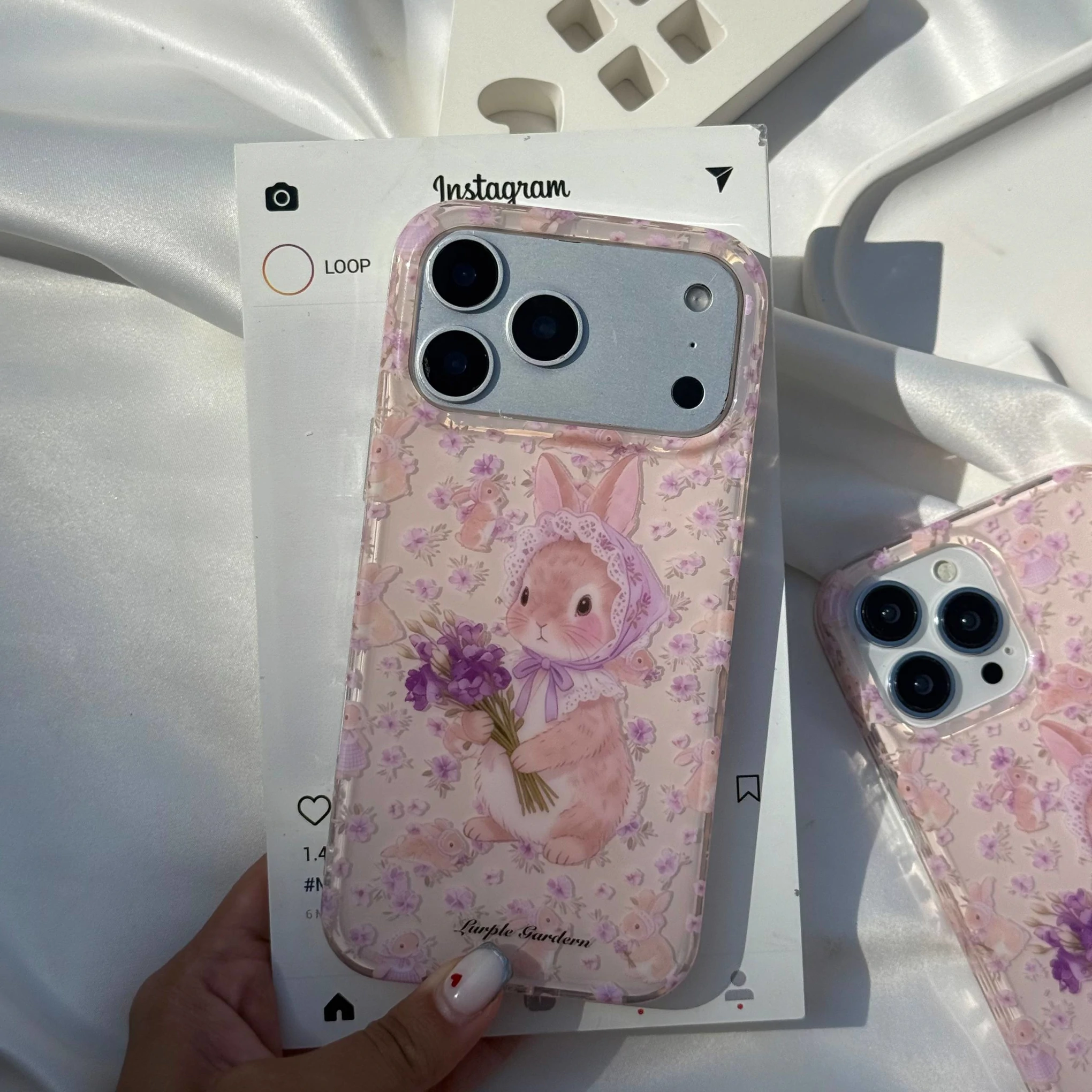 قاب گوشی خرگوشی گلدار (Imd Cute Rabbit Floral) (LP261)