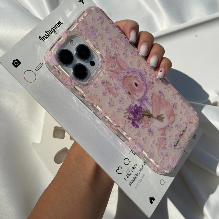 قاب گوشی خرگوشی گلدار (Imd Cute Rabbit Floral) (LP261)