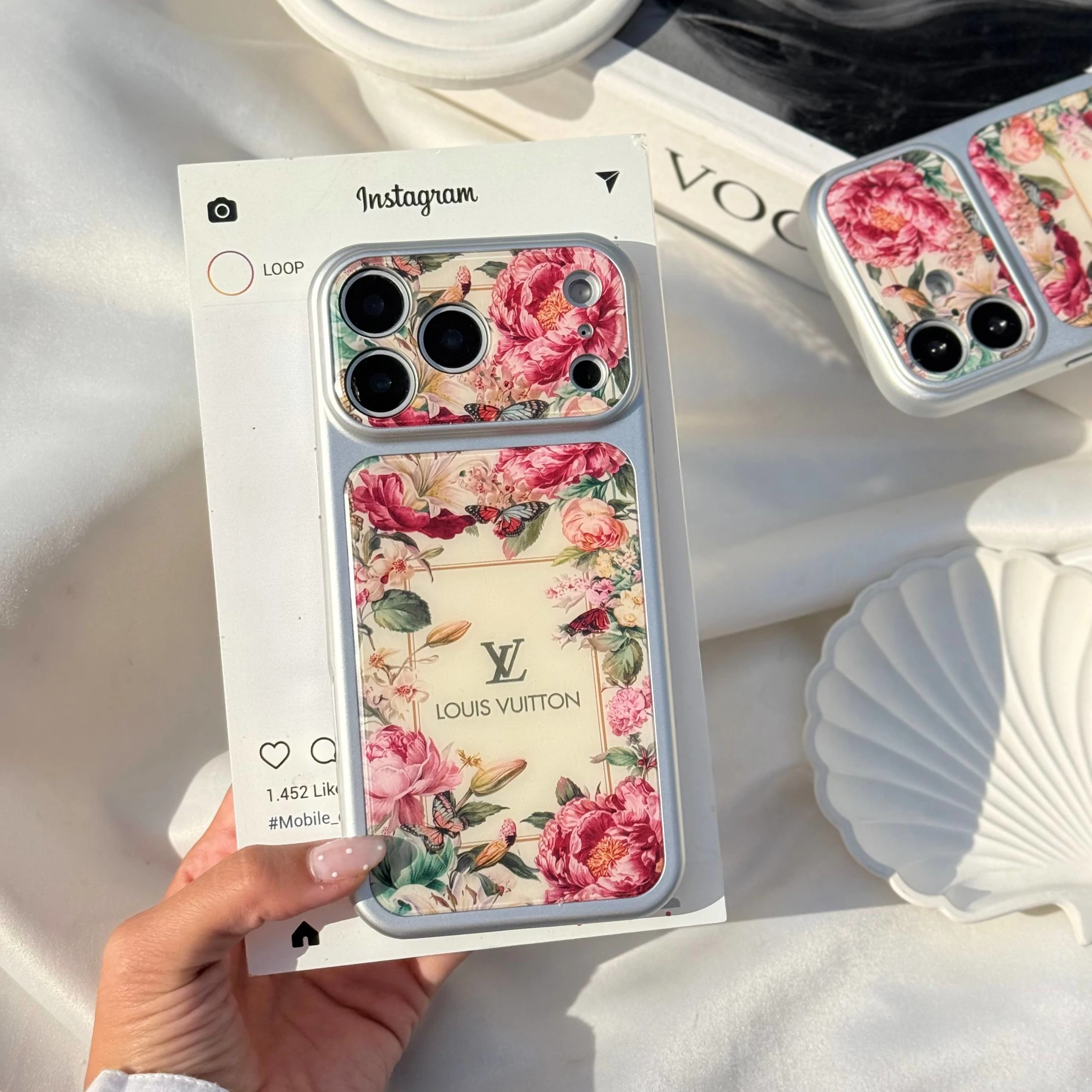 قاب گوشی ال وی کیس گلدار (Lv Floral White) (LP268)