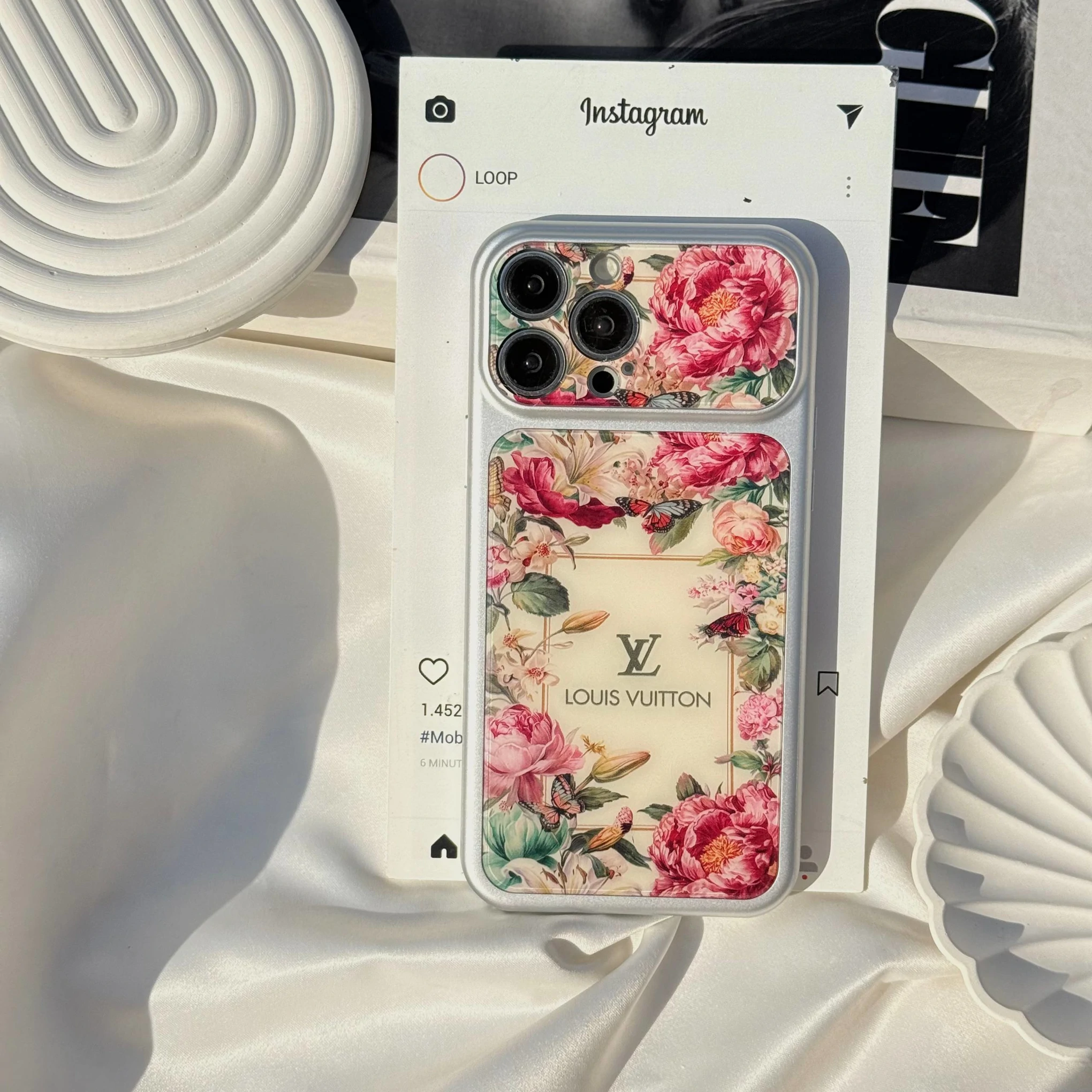قاب گوشی ال وی کیس گلدار (Lv Floral White) (LP268)