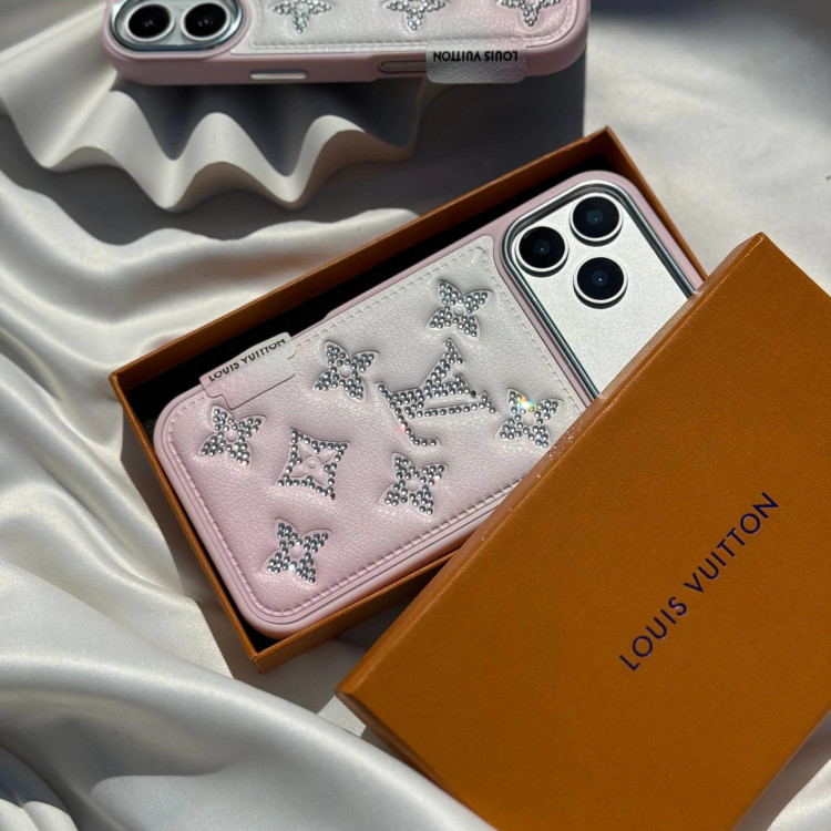 قاب گوشی ال وی چرمی دایموندی (Lv Leather Diamond Pinky) (LP279)