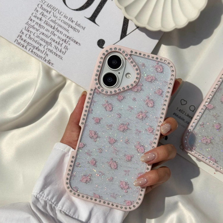 قاب گوشی رز اکلیلی نگین دار (Diamond Rose Glitter) (LP282)