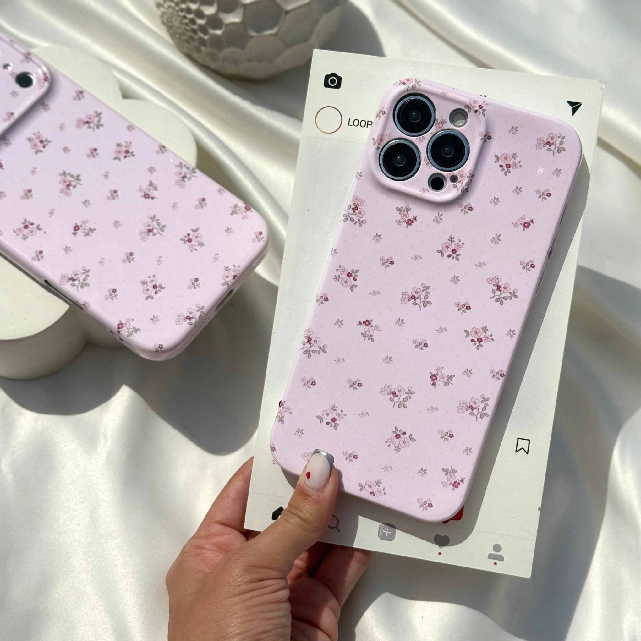 قاب گوشی صورتی گلدار (Super Tp Floral Pinky) (LP295)