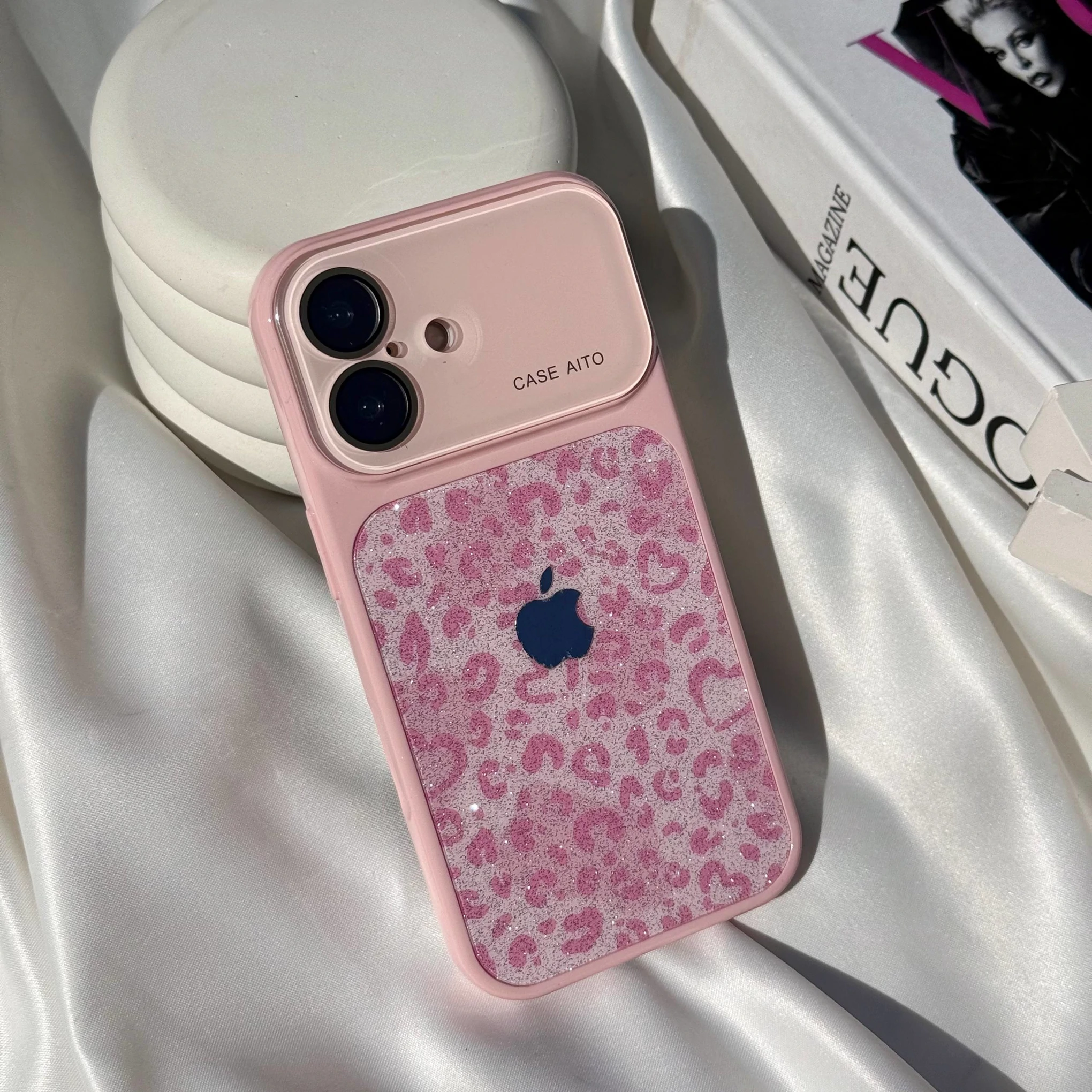 قاب گوشی پلنگی لنز اکلیلی (Leo Lens Glitter ) (LP303)