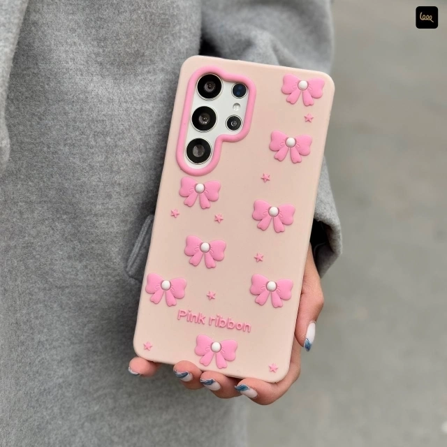 قاب گوشی پاپیون سیلیکن (Doll Case Bowtie Pink Silicone) (LP305)