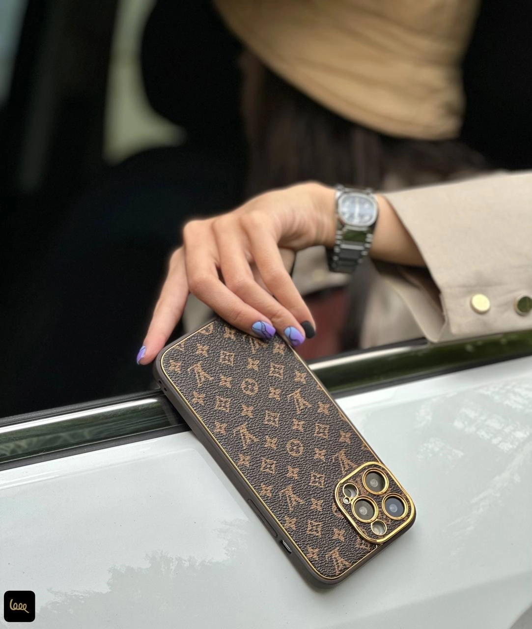 قاب آیفون چرمی طرح LV قهوهای | LV Leather Case (LP310)