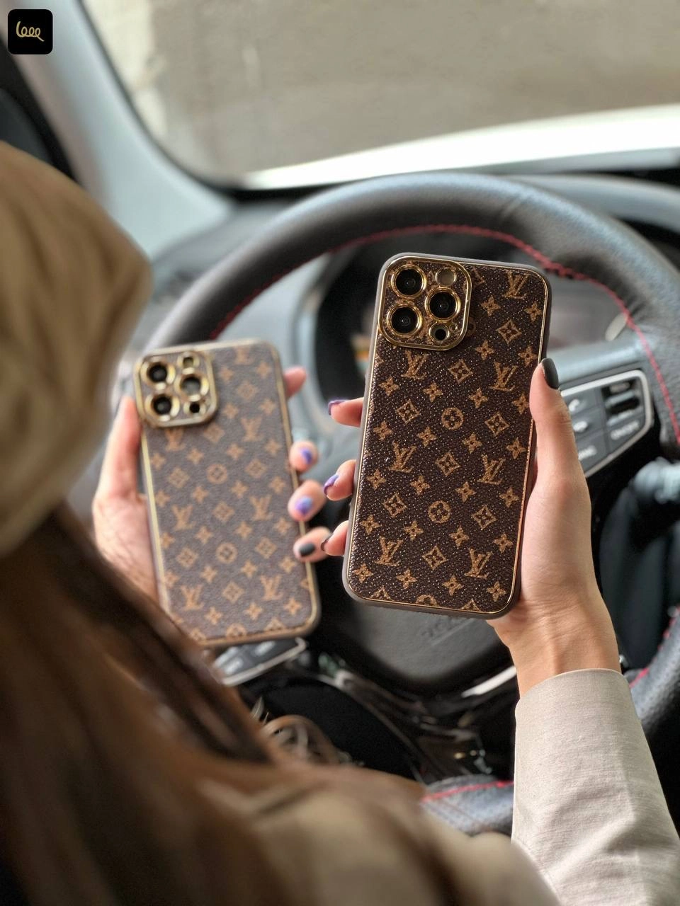 قاب آیفون چرمی طرح LV قهوهای | LV Leather Case (LP310)