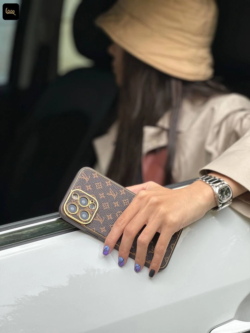 قاب آیفون چرمی طرح LV قهوهای | LV Leather Case (LP310)