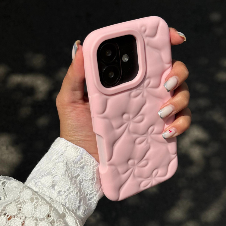 قاب گوشی پاپیون سیلیکنی مینیمال (Bowknot Minimal Pink Silic) (LP326)