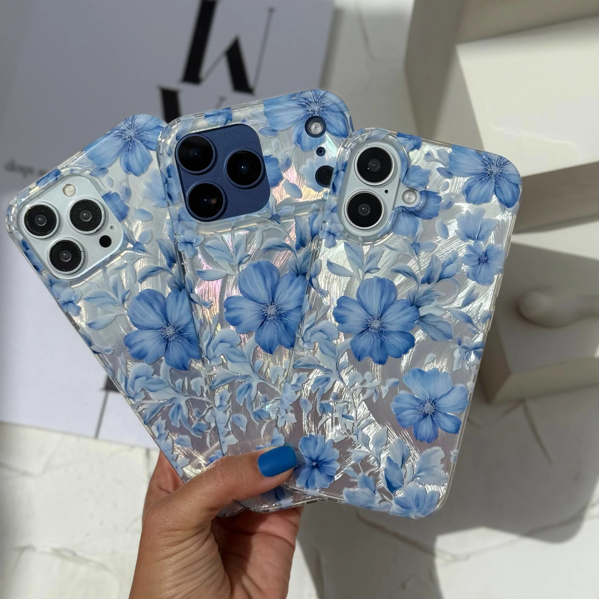 قاب گوشی شکوفه های آبی (Imd Blue Bloom) (LP328)
