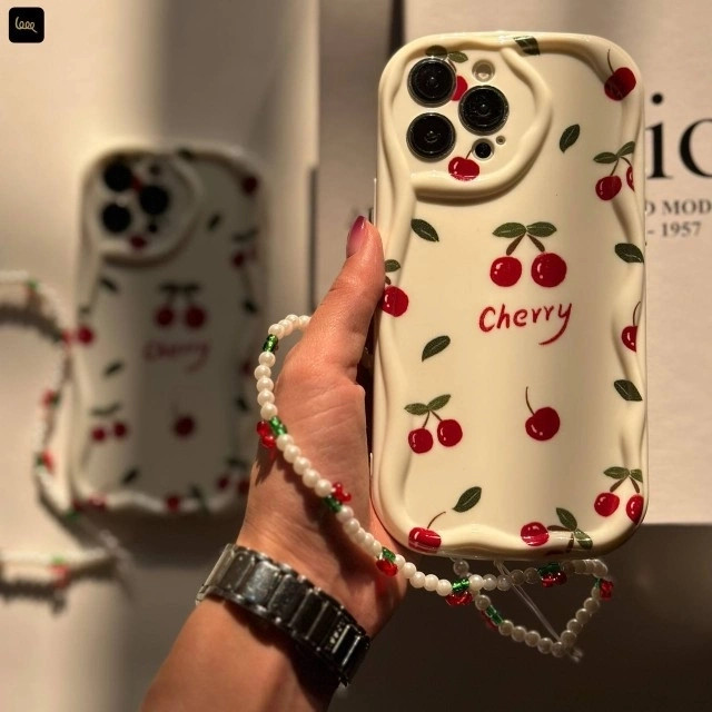 قاب گوشی کاوا چری گیلاسی به همراه آویز(Kawa Cherry) (LP368)