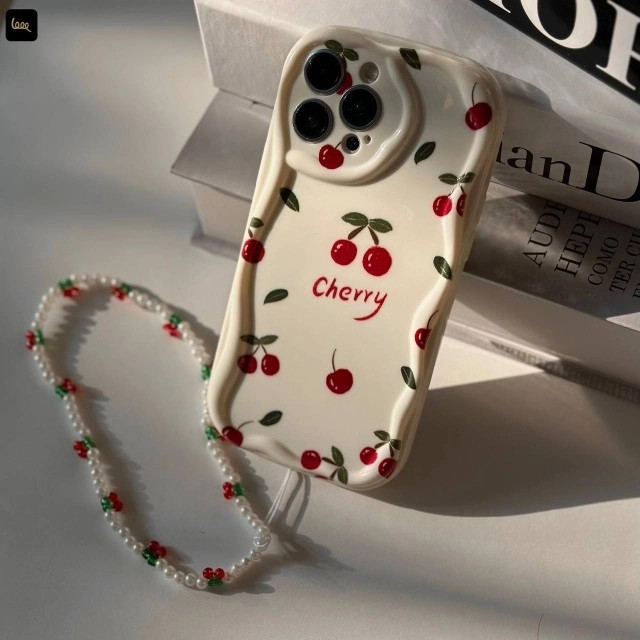 قاب گوشی کاوا چری گیلاسی به همراه آویز(Kawa Cherry) (LP368)