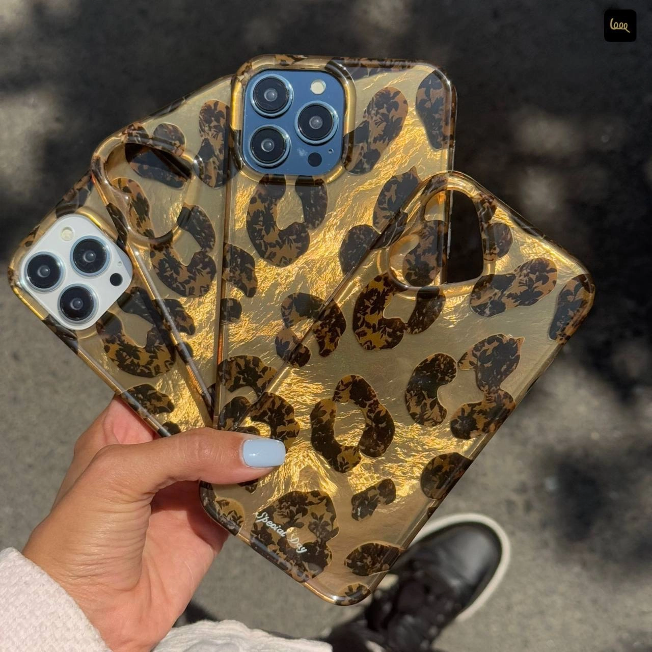 قاب گوشی پلنگی طلایی زیتونی (IMD Leopard Olive Golden) (LP393)