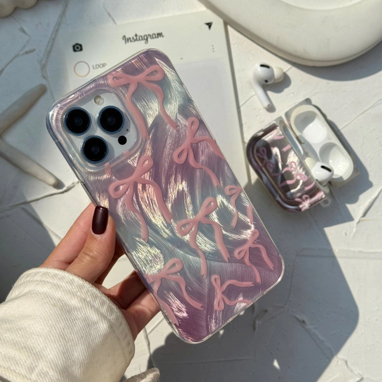 قاب گوشی پاپیون موج دار صورتی آیفون - سامسونگ - شیائومی(Bowtie Wave Pink) (LP400)