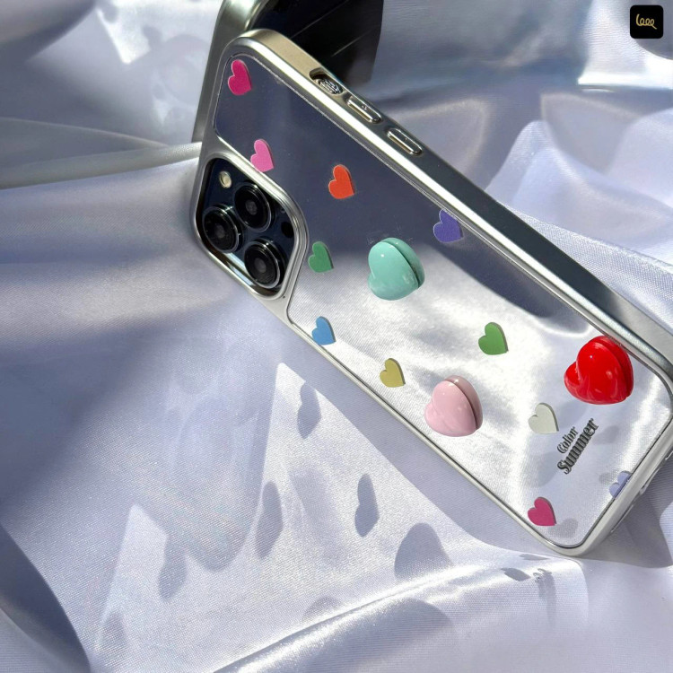 قاب گوشی آینه ای قلب رنگی (Mirror Heart Colorful) (LP448)