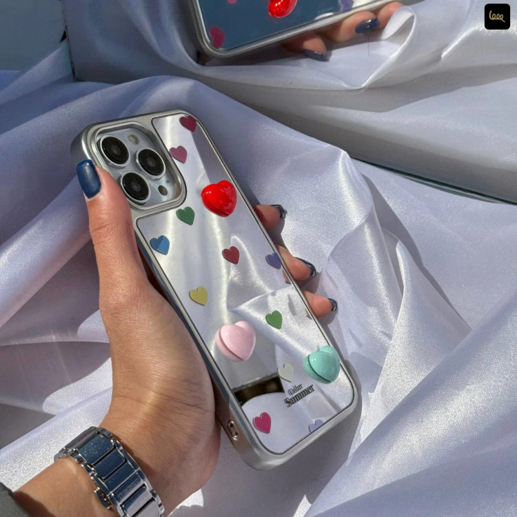 قاب گوشی آینه ای قلب رنگی (Mirror Heart Colorful) (LP448)