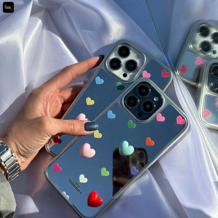 قاب گوشی آینه ای قلب رنگی (Mirror Heart Colorful) (LP448)