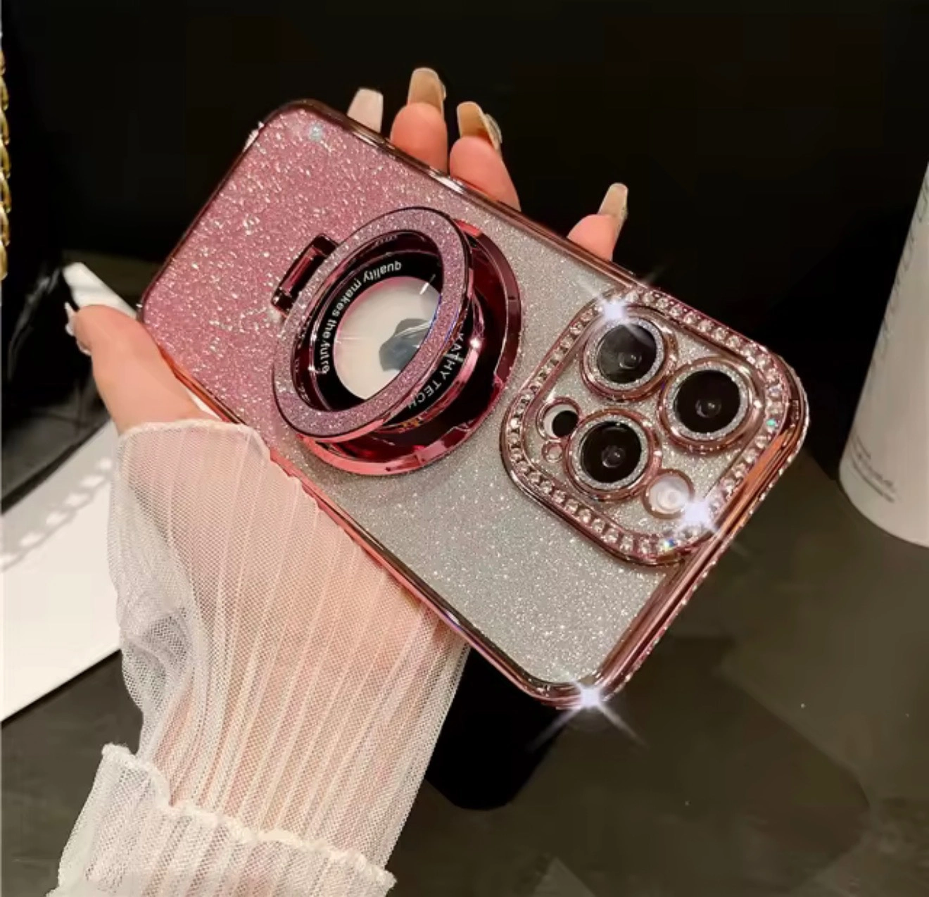 قاب گوشی کَتی الکترو صورتی نگین دار(Kathy Electro Diamond Glitter Pinky) (LP481)