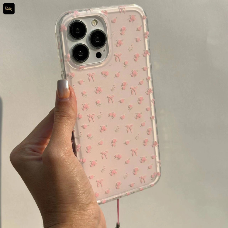 قاب گوشی پاپیون و گل قابل سفارش با آویز(Imd Bowknow Floral) (LP495)