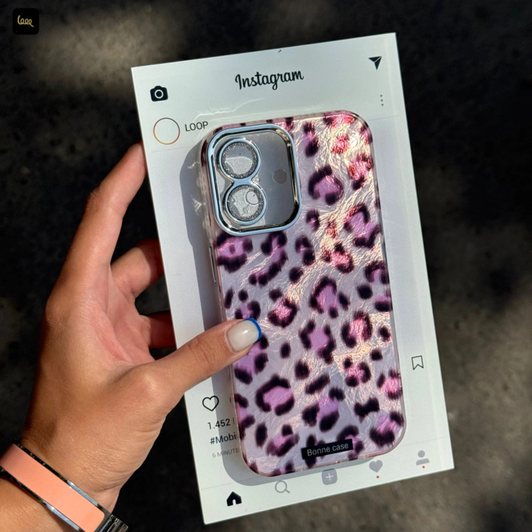 قاب گوشی پلنگی توپاز صورتی(Icy Leo Pink Topaz) (LP506)