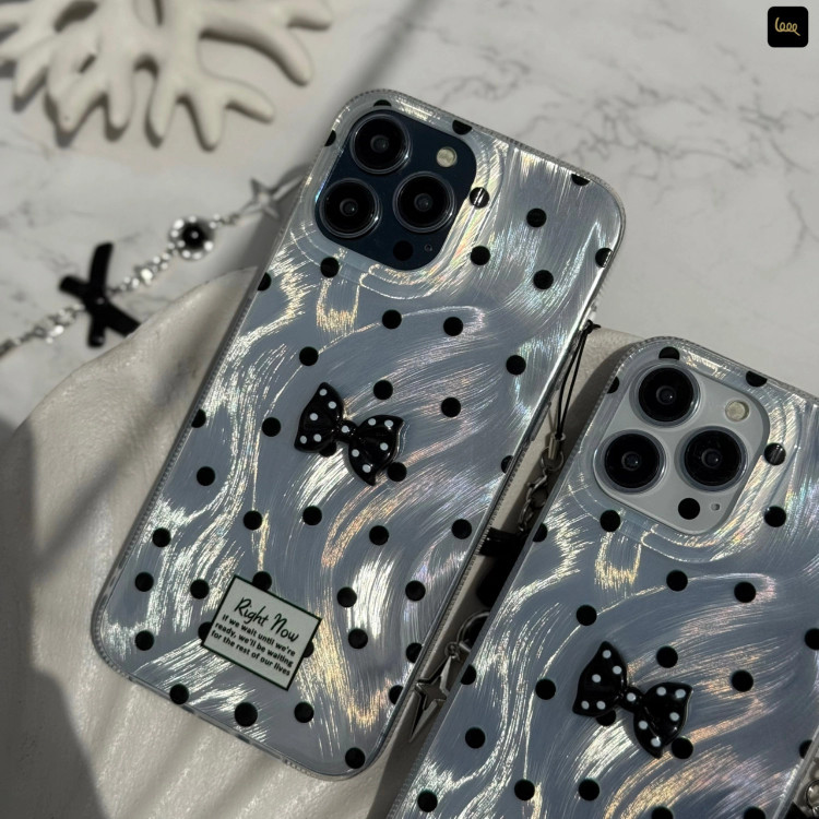 قاب گوشی موجدار داتس به همراه آویز(Wave Bowtie Dots) (LP514)