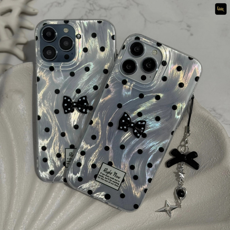قاب گوشی موجدار داتس به همراه آویز(Wave Bowtie Dots) (LP514)