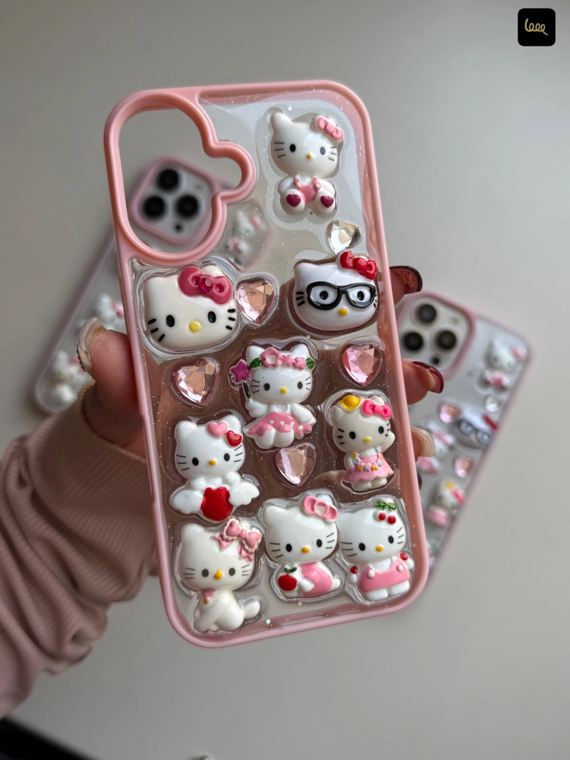 قاب گوشی کیتی مودی شفاف صورتی (Kitty Clear) (LP528)