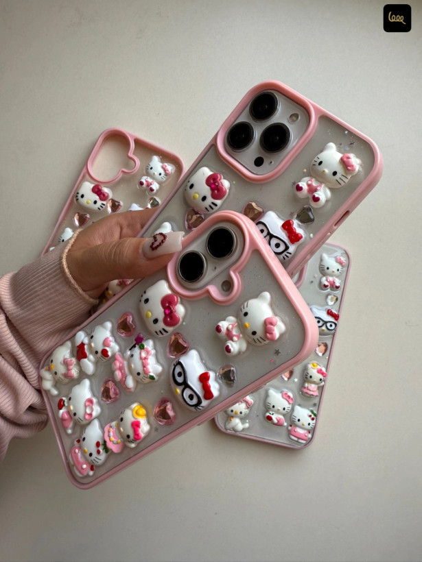 قاب گوشی کیتی مودی شفاف صورتی (Kitty Clear) (LP528)