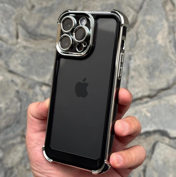 قاب گوشی ایرکوشن مشکی سیلور (Aircosion Silver Black Case) (LP557)