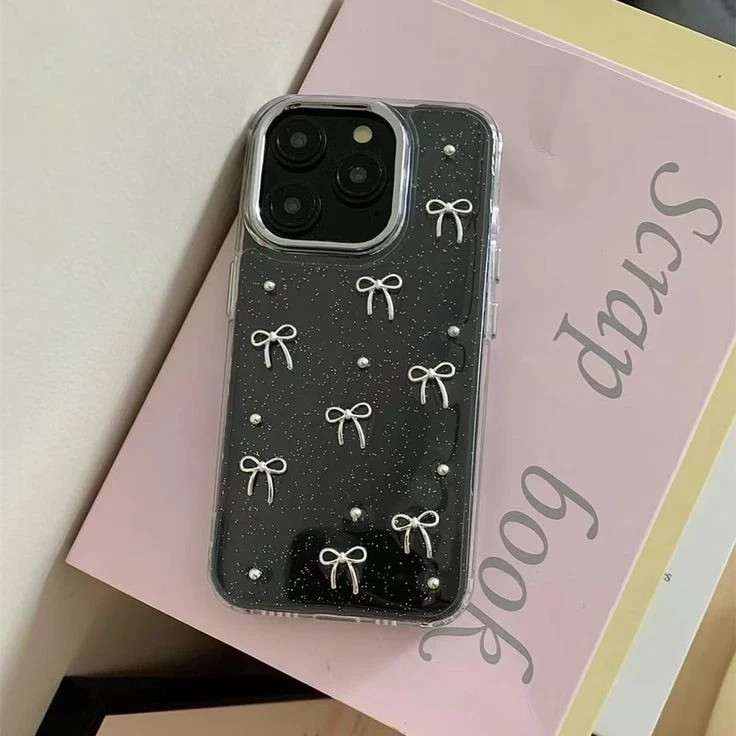 قاب گوشی پاپیون اکلیلی(Bowtie Glitter Case) (LP571)