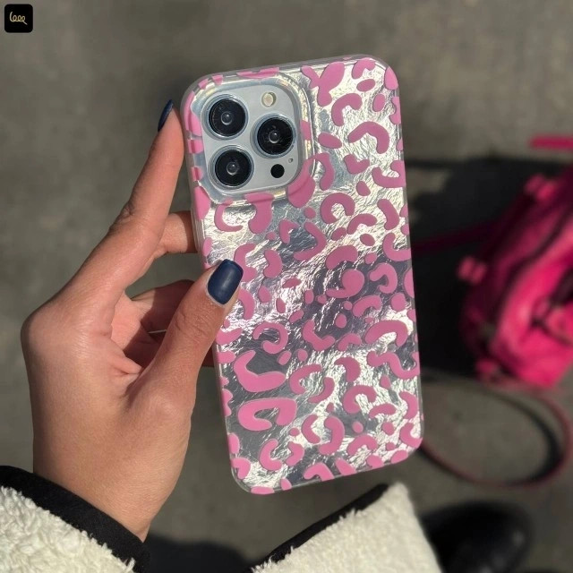قاب گوشی پلنگ صورتی صدفی (IMD Leo Pink Shell) (LP580)