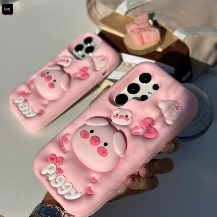 قاب گوشی سیلیکون عروسکی پیگی (Piggy silicone doll case) (LP590)