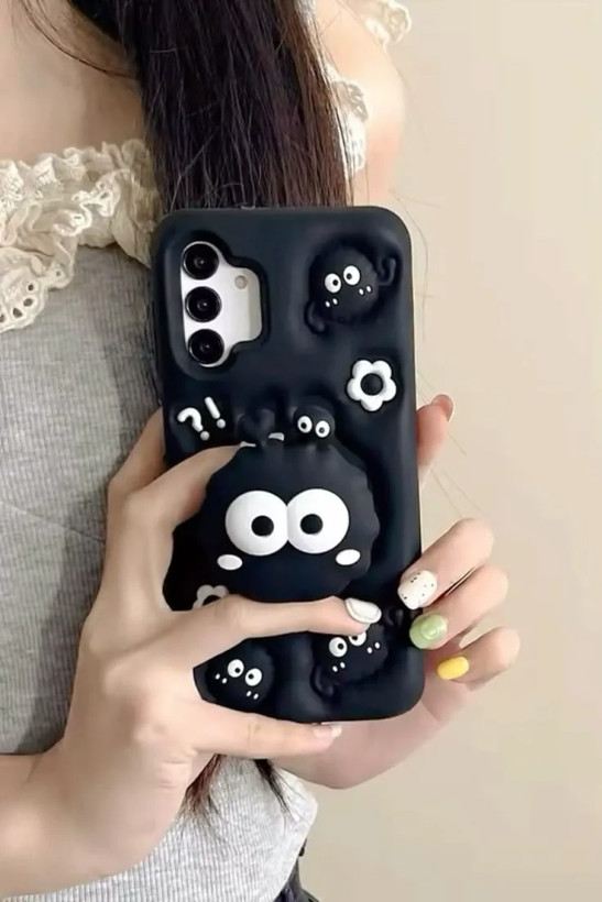 قاب گوشی عروسکی هپل سیلیکونی مدل Silicone-microb Doll case با پاپ آپ (LP591)