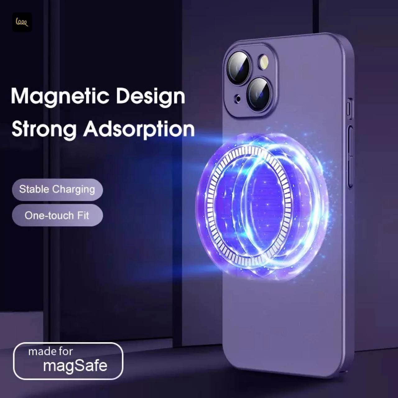 قاب مگ سیف دار آیفون مدل Mag Gray رنگ Galaxy با محافظ لنز (LP597)
