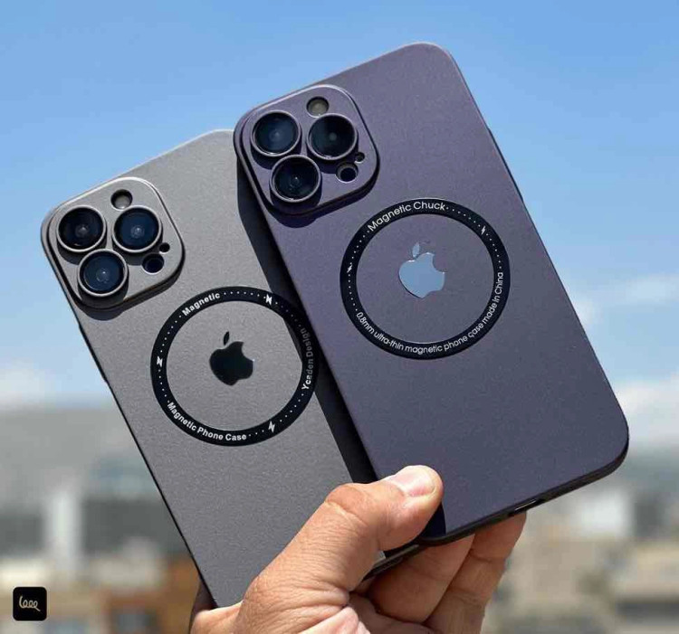 قاب مگ سیف دار آیفون مدل Mag Gray رنگ Galaxy با محافظ لنز (LP597)