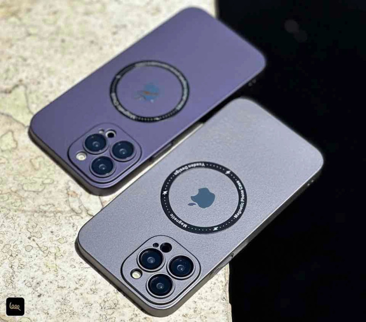 قاب مگ سیف دار آیفون مدل Mag Gray رنگ Galaxy با محافظ لنز (LP597)